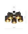 Jordan 5 Sort/Guld loftslampe - Ø15 cm, E27, 230V, uden lyskilde