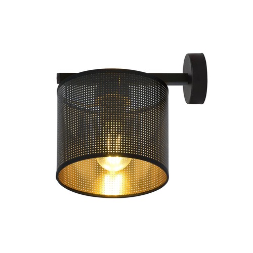 Jordan K1 Sort/Guld væglampe - Ø15 cm, E27, 230V, uden lyskilde