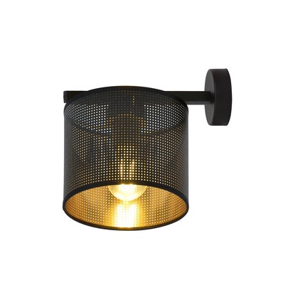 Jordan K1 Sort/Guld væglampe - Ø15 cm, E27, 230V, uden lyskilde