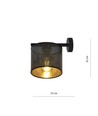 Jordan K1 Sort/Guld væglampe - Ø15 cm, E27, 230V, uden lyskilde