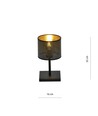 Jordan LN1 Sort/Guld bordlampe - Ø15 cm, E27, 230V, uden lyskilde
