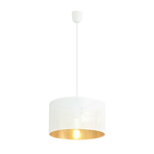 Aston 1 Hvid/Guld pendellampe - Ø35 cm, E27, 230V, uden lyskilde