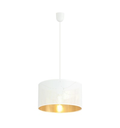 Aston 1 Hvid/Guld pendellampe - Ø35 cm, E27, 230V, uden lyskilde