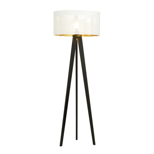 Aston LP1 Hvid/Guld gulvlampe - Ø45 cm, E27, 230V, uden lyskilde