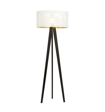 Aston LP1 Hvid/Guld gulvlampe - Ø45 cm, E27, 230V, uden lyskilde