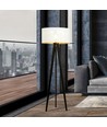 Aston LP1 Hvid/Guld gulvlampe - Ø45 cm, E27, 230V, uden lyskilde
