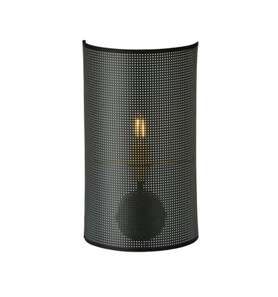 Aston K1 Sort/Guld væglampe - Ø18 cm, E14, 230V, uden lyskilde
