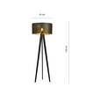 Aston LP1 Sort/Guld gulvlampe - Ø45 cm, E27, 230V, uden lyskilde