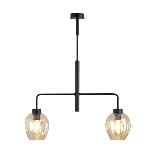 Lukka 2 Sort/Rav pendellampe - Ø14 cm, E27, 230V, uden lyskilde