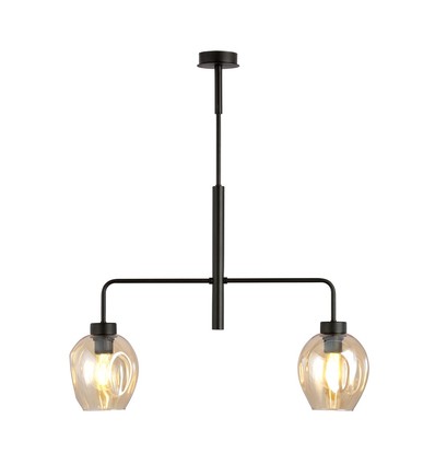 Lukka 2 Sort/Rav pendellampe - Ø14 cm, E27, 230V, uden lyskilde