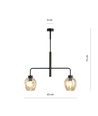 Lukka 2 Sort/Rav pendellampe - Ø14 cm, E27, 230V, uden lyskilde