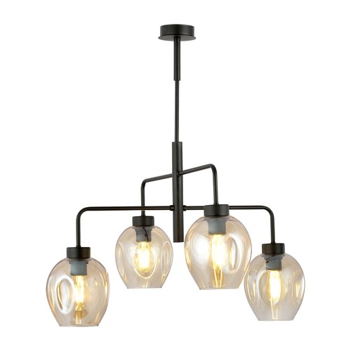 Lukka 4 Sort/Rav pendellampe - Ø14 cm, E27, 230V, uden lyskilde