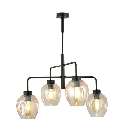 Lukka 4 Sort/Rav pendellampe - Ø14 cm, E27, 230V, uden lyskilde