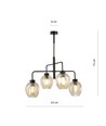 Lukka 4 Sort/Rav pendellampe - Ø14 cm, E27, 230V, uden lyskilde