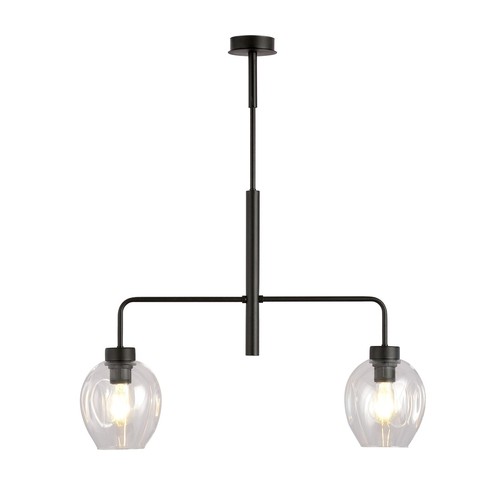 Lukka 2 Sort/Transparent pendellampe - Ø14 cm, E27, 230V, uden lyskilde