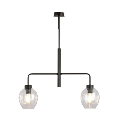 Lukka 2 Sort/Transparent pendellampe - Ø14 cm, E27, 230V, uden lyskilde