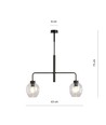 Lukka 2 Sort/Transparent pendellampe - Ø14 cm, E27, 230V, uden lyskilde
