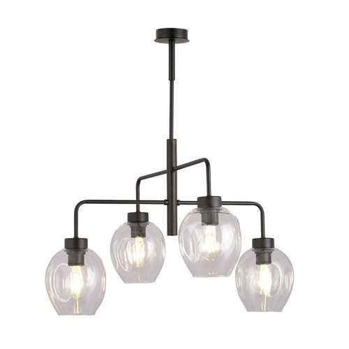 Lukka 4 Sort/Transparent pendellampe - Ø14 cm, E27, 230V, uden lyskilde
