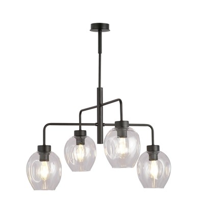 Lukka 4 Sort/Transparent pendellampe - Ø14 cm, E27, 230V, uden lyskilde