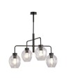Lukka 4 Sort/Transparent pendellampe - Ø14 cm, E27, 230V, uden lyskilde