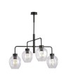 Lukka 4 Sort/Transparent pendellampe - Ø14 cm, E27, 230V, uden lyskilde