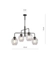 Lukka 4 Sort/Transparent pendellampe - Ø14 cm, E27, 230V, uden lyskilde
