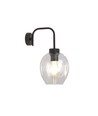 Lukka K1 Sort/Transparent væglampe - Ø14 cm, E27, 230V, uden lyskilde