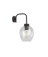 Lukka K1 Sort/Transparent væglampe - Ø14 cm, E27, 230V, uden lyskilde