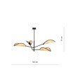 Vene 4 Sort/Rattan loftslampe - Ø12 cm, E14, 230V, uden lyskilde
