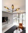 Vene 6 Sort/Rattan loftslampe - Ø12 cm, E14, 230V, uden lyskilde
