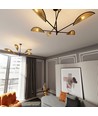 Vene 6 Sort/Rattan loftslampe - Ø12 cm, E14, 230V, uden lyskilde
