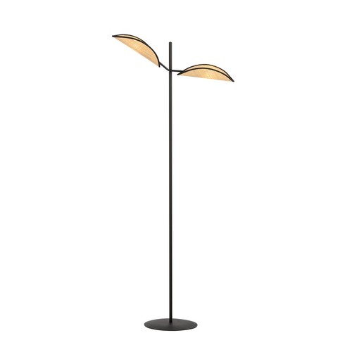 Vene LP2 Sort/Rattan gulvlampe - Ø12 cm, E14, 230V, uden lyskilde