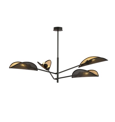 Vene 4 Sort/Guld loftslampe - Ø12 cm, E14, 230V, uden lyskilde