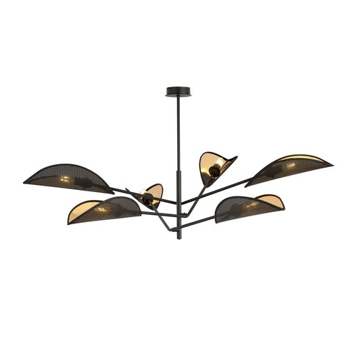 Vene 6 Sort/Guld loftslampe - Ø12 cm, E14, 230V, uden lyskilde