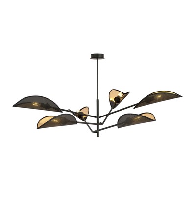 Vene 6 Sort/Guld loftslampe - Ø12 cm, E14, 230V, uden lyskilde