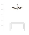 Vene 6 Sort/Guld loftslampe - Ø12 cm, E14, 230V, uden lyskilde