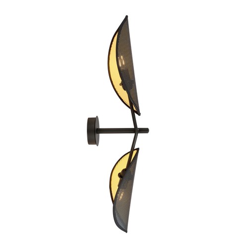Vene K2 Sort/Guld væglampe - Ø12 cm, E14, 230V, uden lyskilde