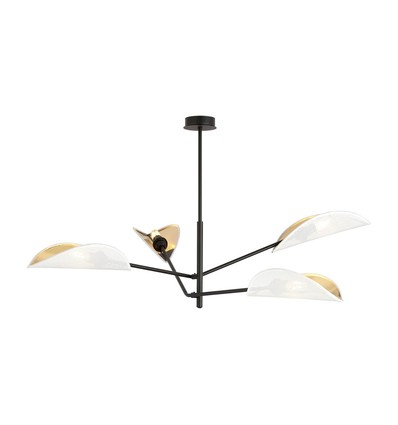 Vene 4 Hvid/Guld loftslampe - Ø12 cm, E14, 230V, uden lyskilde