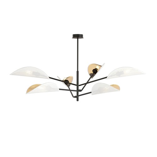 Vene 6 Hvid/Guld loftslampe - Ø12 cm, E14, 230V, uden lyskilde