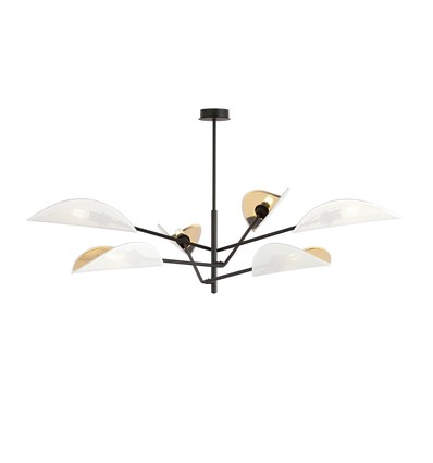 Vene 6 Hvid/Guld loftslampe - Ø12 cm, E14, 230V, uden lyskilde