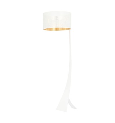 Estrella LP1 Hvid/Guld gulvlampe - Ø45 cm, E27, 230V, uden lyskilde