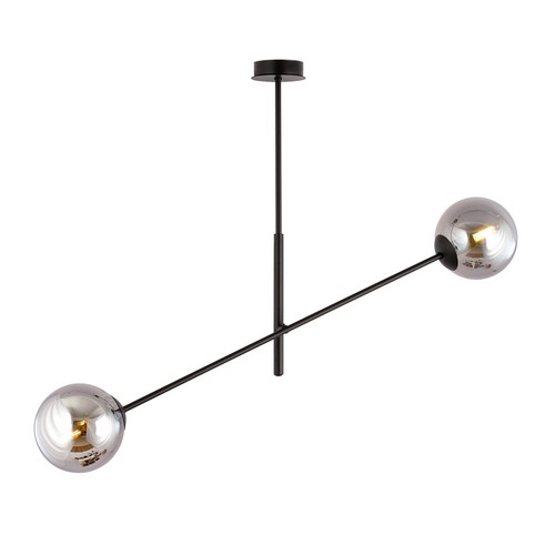 Linear 2 Sort/Grafit pendellampe - Ø14 cm, E14, 230V, uden lyskilde