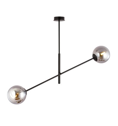 Linear 2 Sort/Grafit pendellampe - Ø14 cm, E14, 230V, uden lyskilde