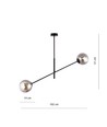 Linear 2 Sort/Grafit pendellampe - Ø14 cm, E14, 230V, uden lyskilde