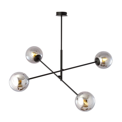 Linear 4 Sort/Grafit pendellampe - Ø14 cm, E14, 230V, uden lyskilde