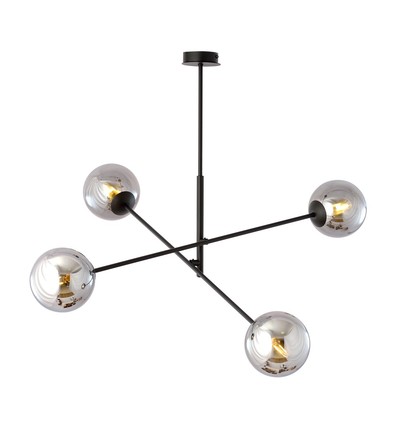 Linear 4 Sort/Grafit pendellampe - Ø14 cm, E14, 230V, uden lyskilde
