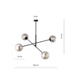 Linear 4 Sort/Grafit pendellampe - Ø14 cm, E14, 230V, uden lyskilde