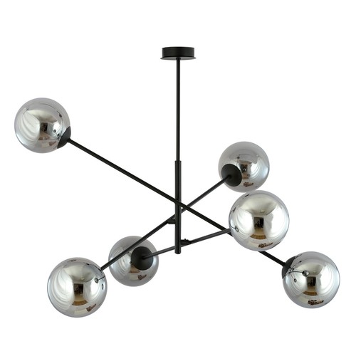 Linear 6 Sort/Grafit pendellampe - Ø14 cm, E14, 230V, uden lyskilde