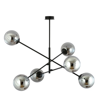 Linear 6 Sort/Grafit pendellampe - Ø14 cm, E14, 230V, uden lyskilde