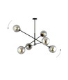 Linear 6 Sort/Grafit pendellampe - Ø14 cm, E14, 230V, uden lyskilde
